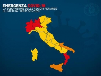 Разделение Италии на зоны на декабрь – кто куда попал?